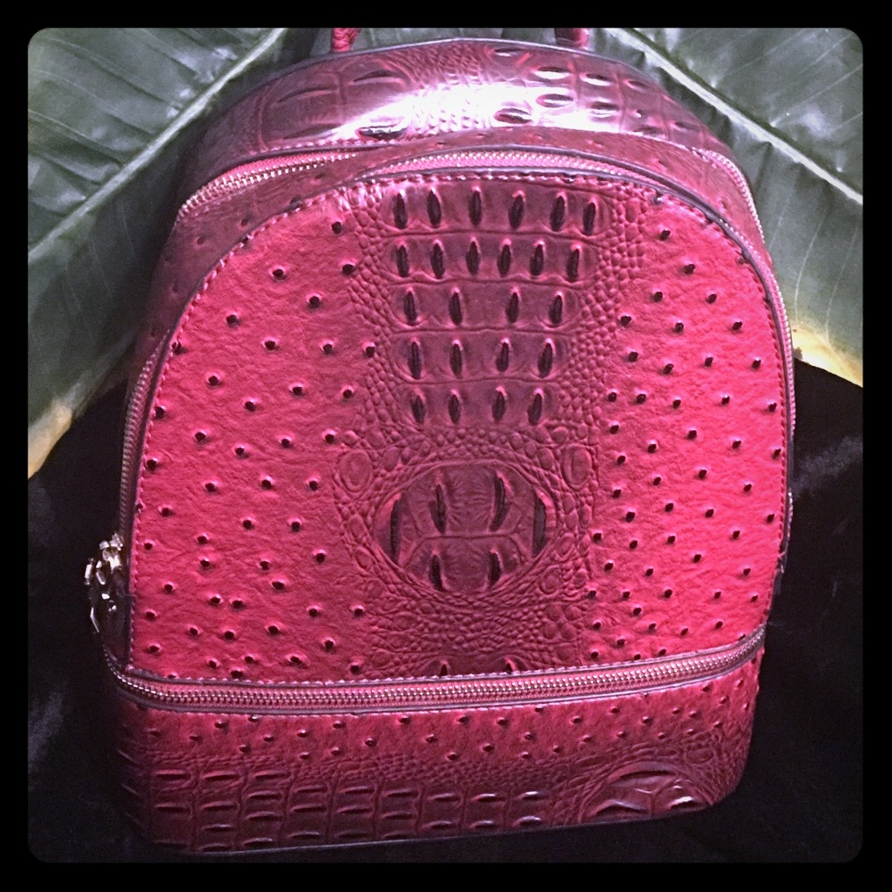 SOLD! Designer faux Red Back Pack